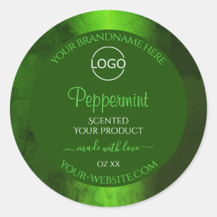 Shimmery Green Marble Modern Product Labels Logo