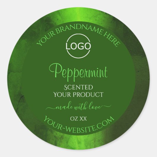 Shimmery Green Marble Modern Product Labels Logo (Voorkant)