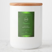 Shimmery Green Marble Modern Product Labels Logo Voedselcontainer Etiket (Voorkant)