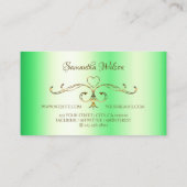 Shimmery Green met Gold  hoeken en Logo Visitekaartje (Achterkant)