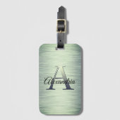 Shimmery Green Monogram Bagagelabel (Voorkant (verticaal))