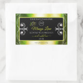Shimmery Green Product Labels Logo Jewels Black (Tas)