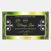 Shimmery Green Product Labels Logo Jewels Black (Voorkant)