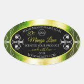 Shimmery Green Product Labels Logo Jewels Black (Voorkant)
