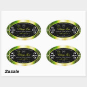 Shimmery Green Product Labels Logo Jewels Black (Vel)