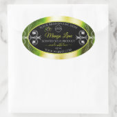 Shimmery Green Product Labels Logo Jewels Black (Tas)