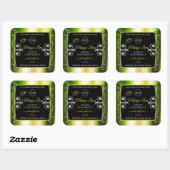 Shimmery Green Product Labels Logo Jewels Black (Vel)