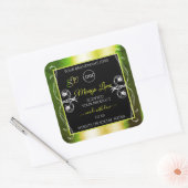 Shimmery Green Product Labels Logo Jewels Black (Envelop)