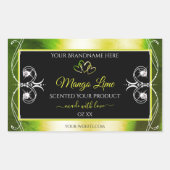 Shimmery Green Yellow Product Labels Jewels Black (Voorkant)