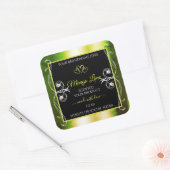 Shimmery Green Yellow Product Labels Jewels Black (Envelop)