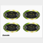 Shimmery Green Yellow Product Labels Jewels Black (Vel)