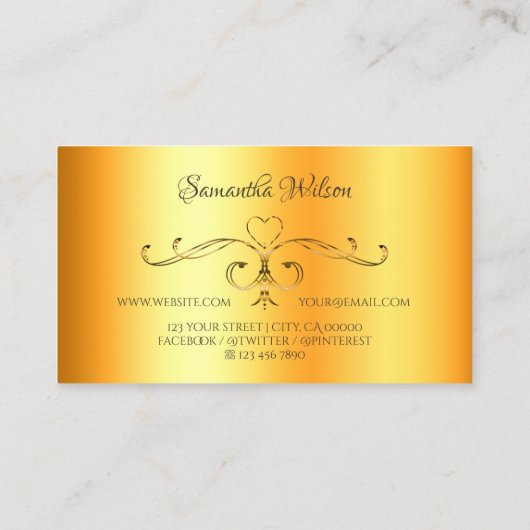 Shimmery  hoeken met Logo lichtgevend Sinaasappel Visitekaartje (Achterkant)