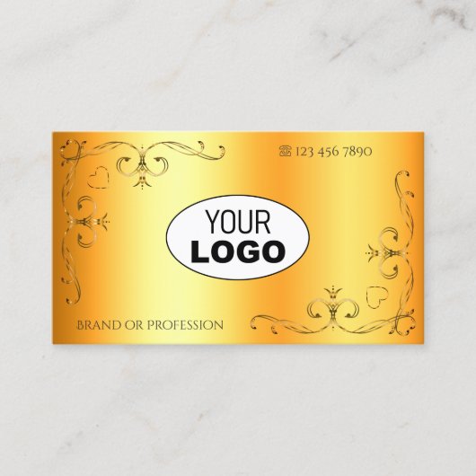 Shimmery  hoeken met Logo lichtgevend Sinaasappel Visitekaartje (Voorkant)