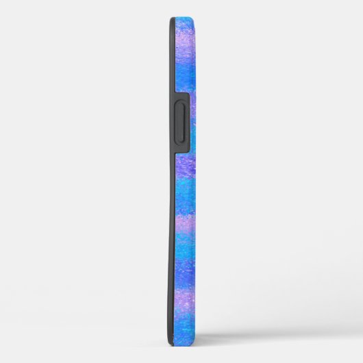 Shimmery Iridescent Stripes Turquoise Pink Case-Mate iPhone Case (Achterkant / Rechts)