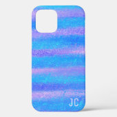 Shimmery Iridescent Stripes Turquoise Pink Case-Mate iPhone Case (Achterkant)
