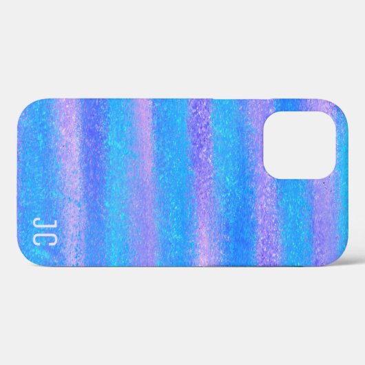 Shimmery Iridescent Stripes Turquoise Pink Case-Mate iPhone Case (Achterkant (horizontaal))