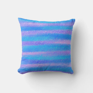 Shimmery Iridescent Stripes Turquoise Pink Kussen