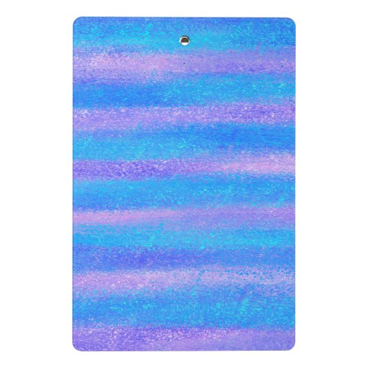 Shimmery Iridescent Stripes Turquoise Pink Mini Klembord (Achterkant)