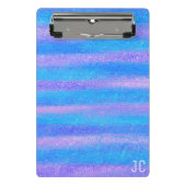 Shimmery Iridescent Stripes Turquoise Pink Mini Klembord (Voorkant)