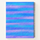 Shimmery Iridescent Stripes Turquoise Pink Notitieboek (Achterkant)