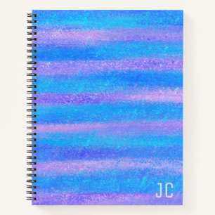 Shimmery Iridescent Stripes Turquoise Pink Notitieboek