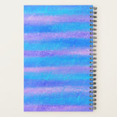 Shimmery Iridescent Stripes Turquoise Pink Planner (Achterkant)