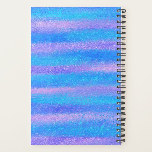 Shimmery Iridescent Stripes Turquoise Pink Planner (Achterkant)
