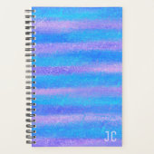 Shimmery Iridescent Stripes Turquoise Pink Planner (Voorkant)