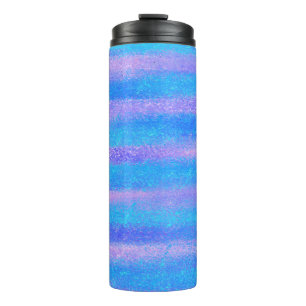 Shimmery Iridescent Stripes Turquoise Pink Thermosbeker