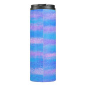 Shimmery Iridescent Stripes Turquoise Pink Thermosbeker (Achterkant)