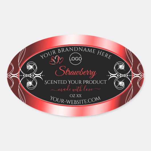 Shimmery Jewels Ruby Red Black Product Labels Logo (Voorkant)