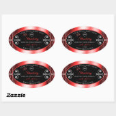 Shimmery Jewels Ruby Red Black Product Labels Logo (Vel)