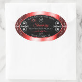 Shimmery Jewels Ruby Red Black Product Labels Logo (Tas)