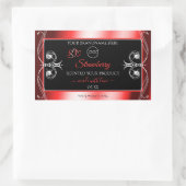 Shimmery Jewels Ruby Red Black Product Labels Logo (Tas)
