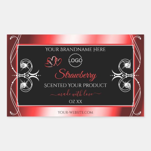 Shimmery Jewels Ruby Red Black Product Labels Logo (Voorkant)