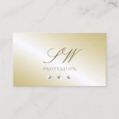 Shimmery Light Golden Sparking Diamonds Monogram Visitekaartje (Voorkant)