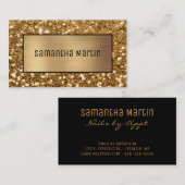 Shimmery Ombre en Sparkly Gold Sequin Glitter Visitekaartje (Voorkant / Achterkant)