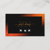 Shimmery Oranje Black Sparging Diamonds Initialen Visitekaartje (Voorkant)
