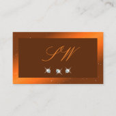 Shimmery Oranje Brown Sparking Jewels Monogram Visitekaartje (Voorkant)