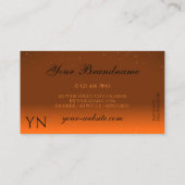 Shimmery Oranje Bruin Sparking Diamonds Monogram Visitekaartje (Achterkant)