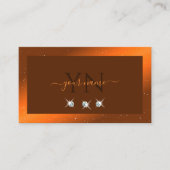 Shimmery Oranje Bruin Sparking Diamonds Monogram Visitekaartje (Voorkant)