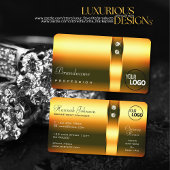 Shimmery Oranje Gradiënt  Diamonds en Logo Visitekaartje