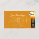 Shimmery Oranje Kleurrijke Decor Stripes voeg Logo Visitekaartje (Achterkant)