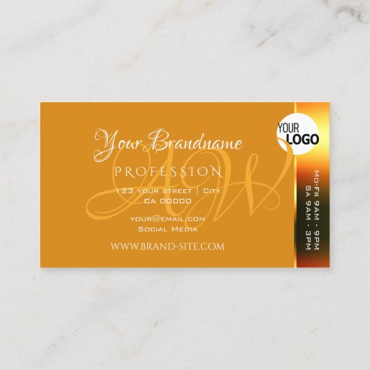 Shimmery Oranje Kleurrijke Decor Stripes voeg Logo Visitekaartje (Achterkant)