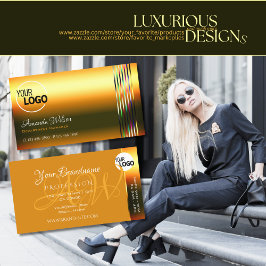 Shimmery Oranje Kleurrijke Decor Stripes voeg Logo Visitekaartje