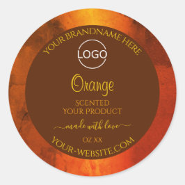 Shimmery Oranje Marble Elegant Product Labels Logo
