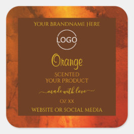 Shimmery Oranje Marble Elegant Product Labels Logo