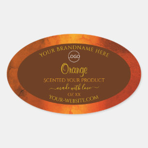 Shimmery Oranje Marble Elegant Product Labels Logo