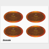 Shimmery Oranje Marble Elegant Product Labels Logo (Vel)