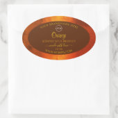 Shimmery Oranje Marble Elegant Product Labels Logo (Tas)